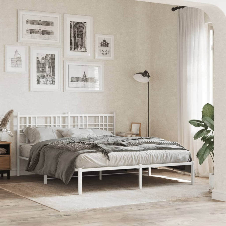 Hoofdbord 160 cm metaal wit