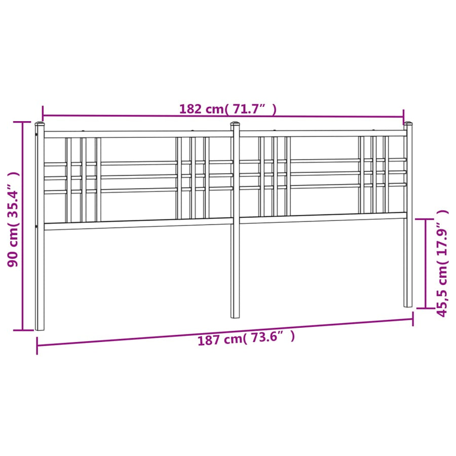 Hoofdbord 180 cm metaal wit