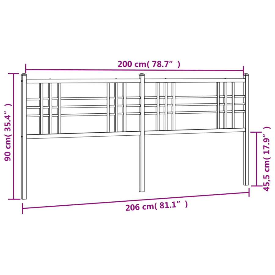 Hoofdbord 200 cm metaal wit