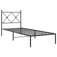 Bedframe met hoofdbord metaal zwart 80x200 cm