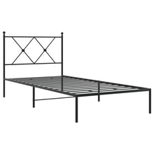 Bedframe met hoofdbord metaal zwart 90x190 cm