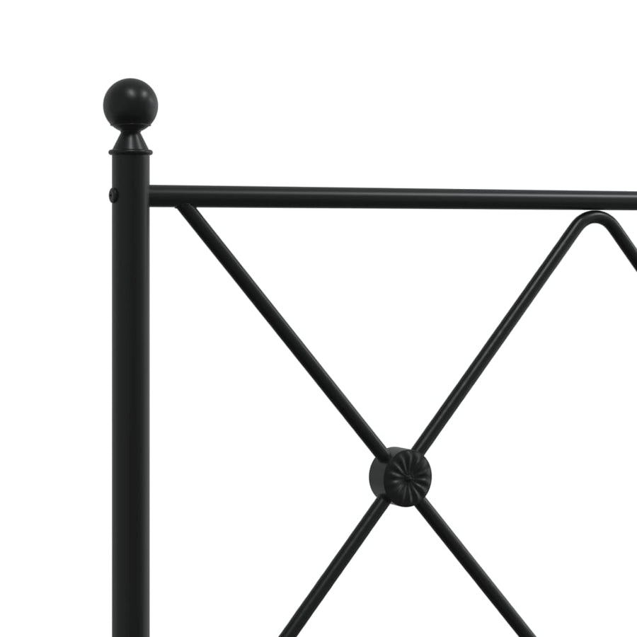 Bedframe met hoofdbord metaal zwart 90x190 cm