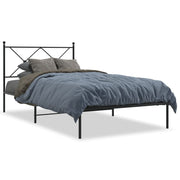Bedframe metaal zwart 100x190 cm met hoofdbord