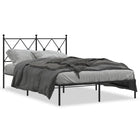 Metal bed frame with headboard black 120x190 cm
