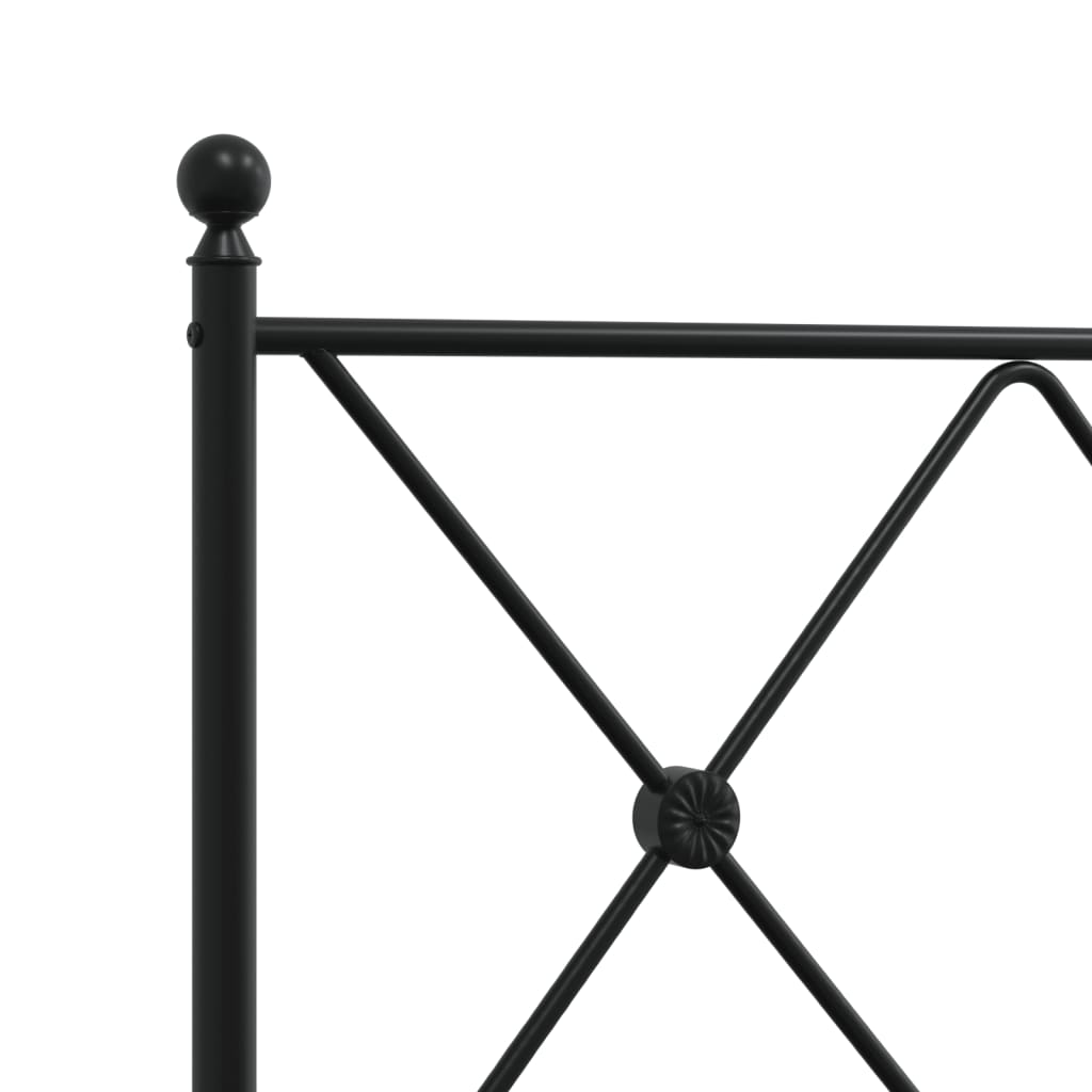 Bedframe met hoofdbord metaal zwart 120x200 cm