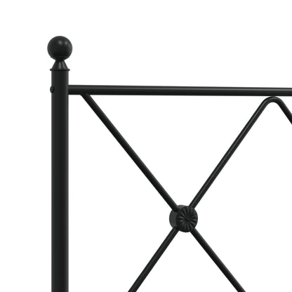 Bedframe met hoofdbord metaal zwart 120x200 cm