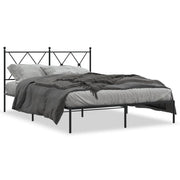 Bedframe metaal zwart 135x190 cm met hoofdbord
