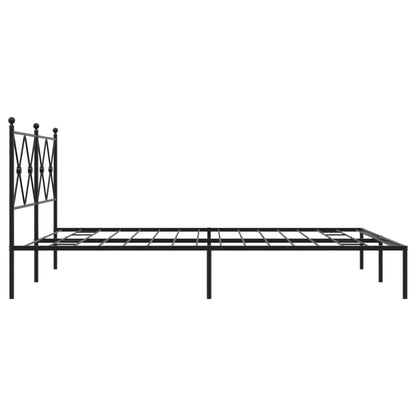 Bedframe met hoofdbord metaal zwart 160x200 cm