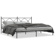 Bedframe metaal zwart 193x203 cm met hoofdbord