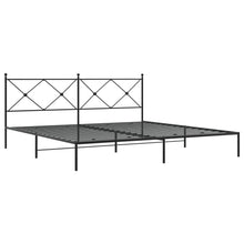 Bedframe met hoofdbord metaal zwart 200x200 cm