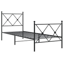 Bedframe met hoofd- en voeteneinde metaal zwart 80x200 cm