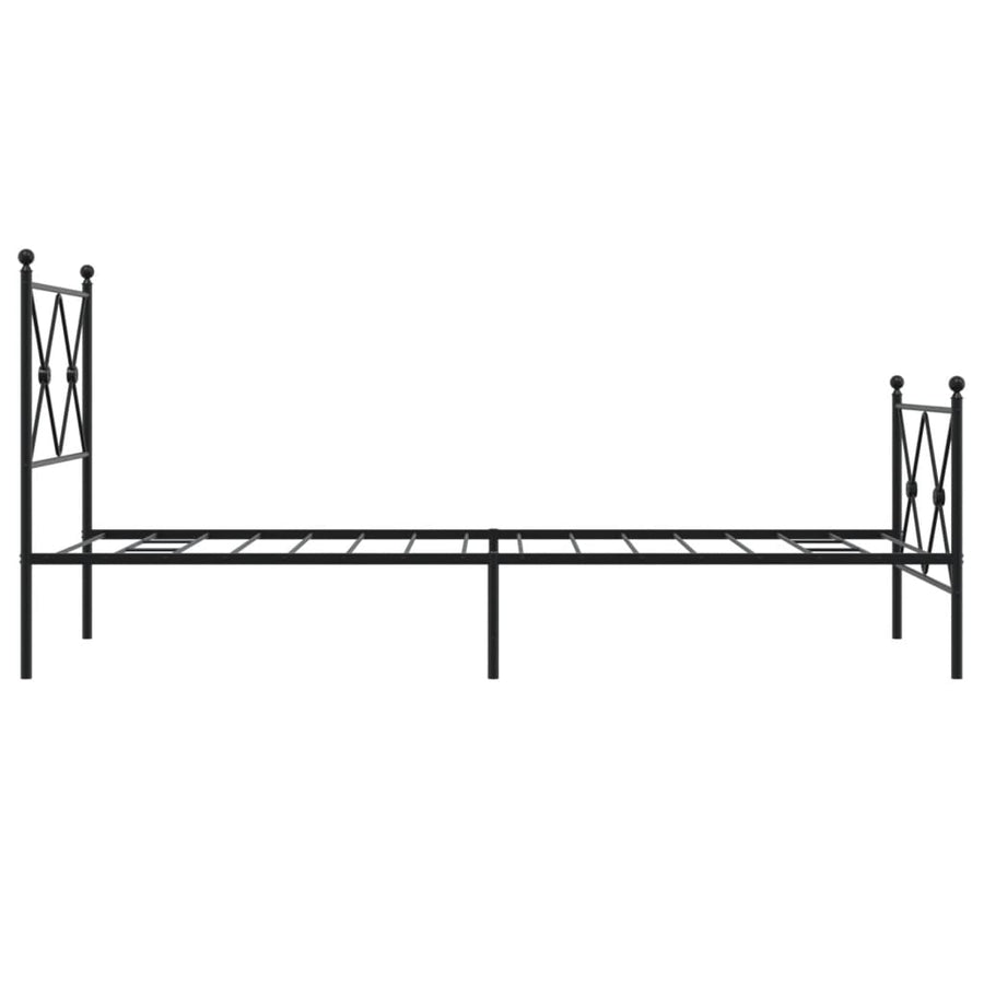 Bedframe met hoofd- en voeteneinde metaal zwart 80x200 cm