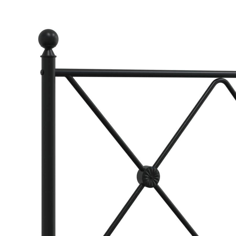 Bedframe met hoofd- en voeteneinde metaal zwart 80x200 cm
