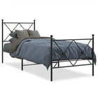 Bed frame with head and footboard metal black 80x200 cm