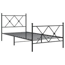 Bedframe met hoofd- en voeteneinde metaal zwart 90x190 cm