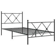 Bedframe met hoofd- en voeteneinde metaal zwart 90x200 cm