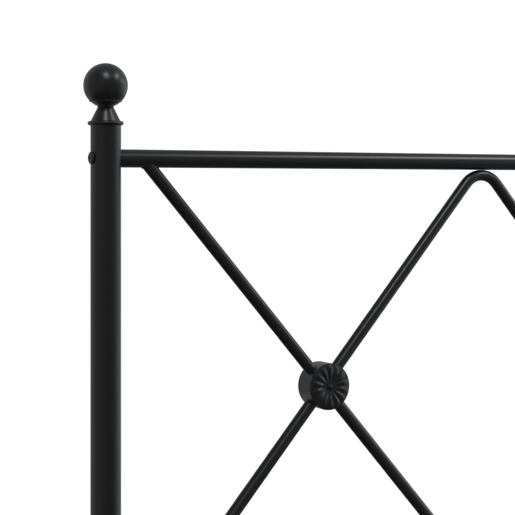 Bedframe met hoofd- en voeteneinde metaal zwart 90x200 cm