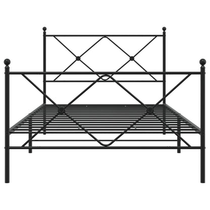 Bedframe met hoofd- en voeteneinde metaal zwart 100x190 cm