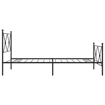 Bedframe met hoofd- en voeteneinde metaal zwart 100x190 cm