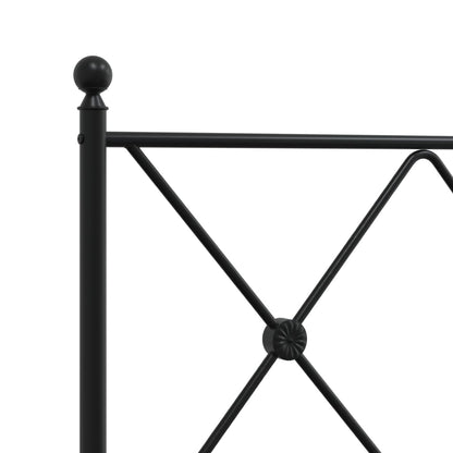 Bedframe met hoofd- en voeteneinde metaal zwart 100x190 cm