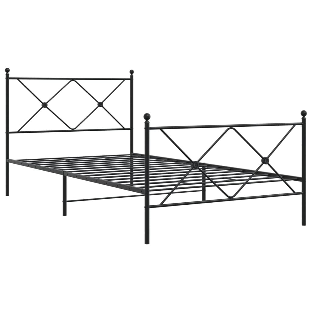 Bedframe Met Hoofd- En Voeteneinde Metaal 100 x 200 cm