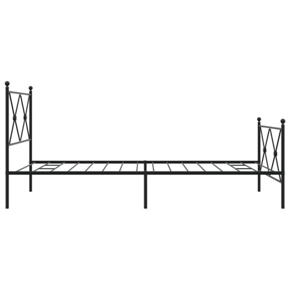 Bedframe met hoofd- en voeteneinde metaal zwart 107x203 cm