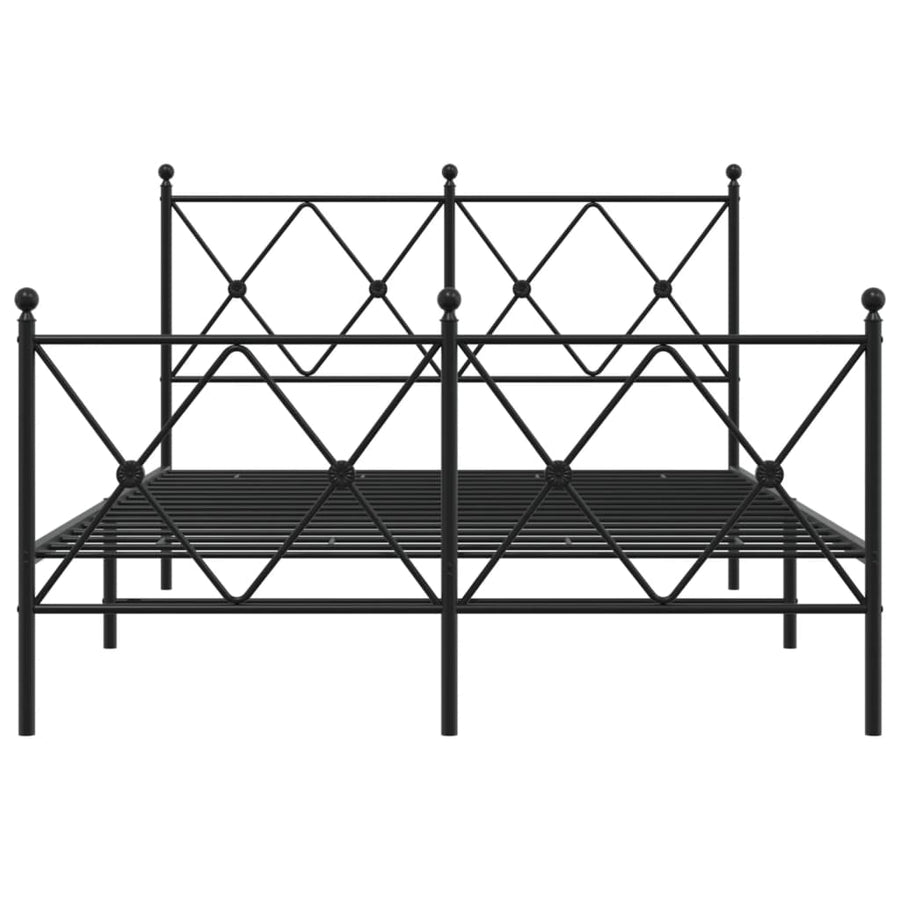 Bedframe met hoofd- en voeteneinde metaal zwart 120x190 cm