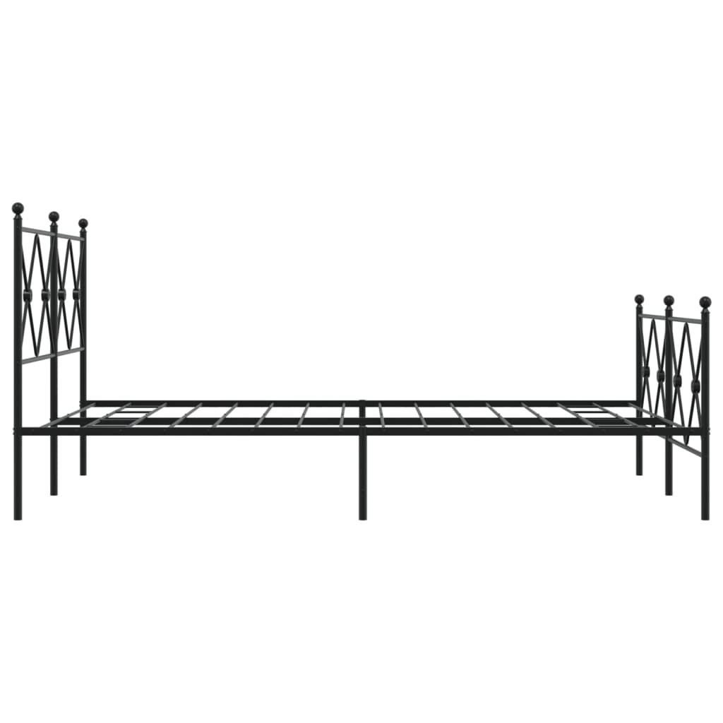 Bedframe met hoofd- en voeteneinde metaal zwart 120x190 cm
