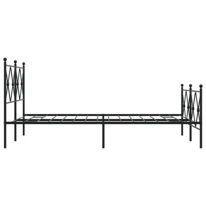 Bedframe met hoofd- en voeteneinde metaal zwart 120x190 cm