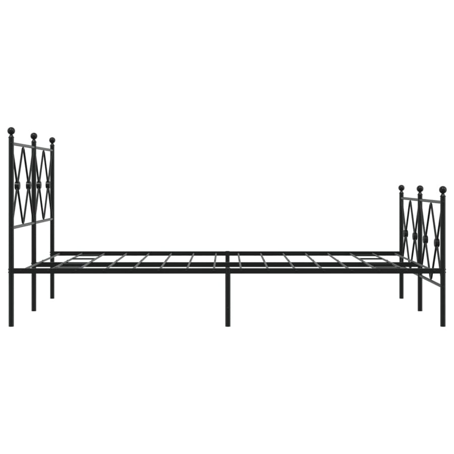Bedframe met hoofd- en voeteneinde metaal zwart 120x190 cm