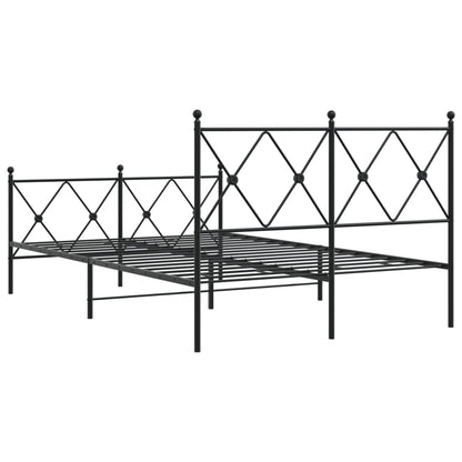 Bedframe met hoofd- en voeteneinde metaal zwart 120x190 cm