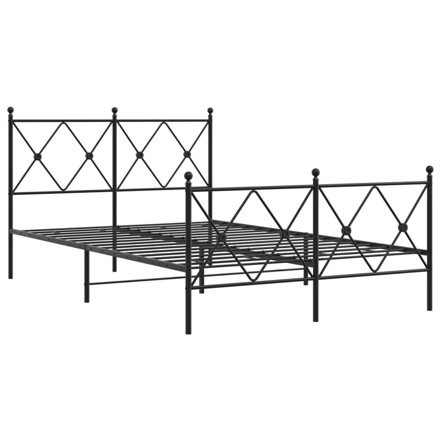 Bedframe met hoofd- en voeteneinde metaal zwart 120x200 cm