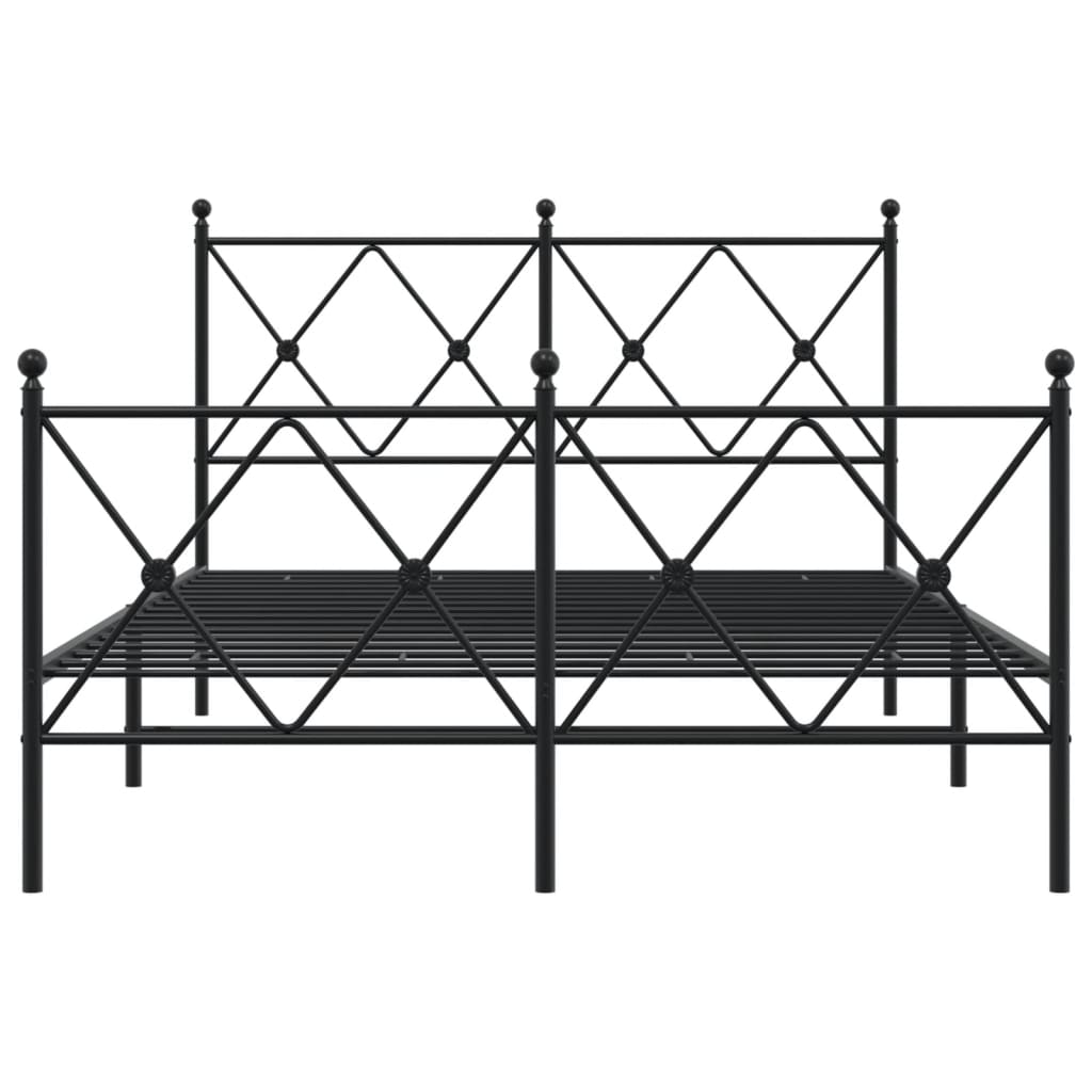 Bedframe met hoofd- en voeteneinde metaal zwart 120x200 cm