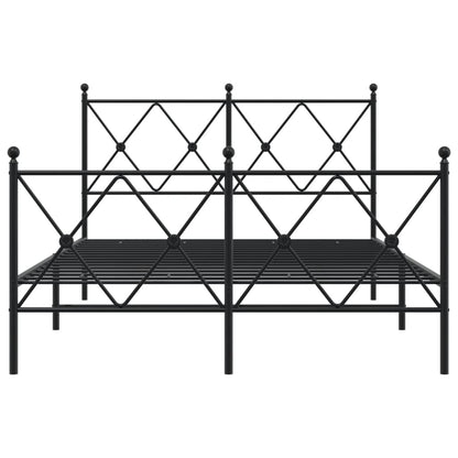 Bedframe met hoofd- en voeteneinde metaal zwart 120x200 cm