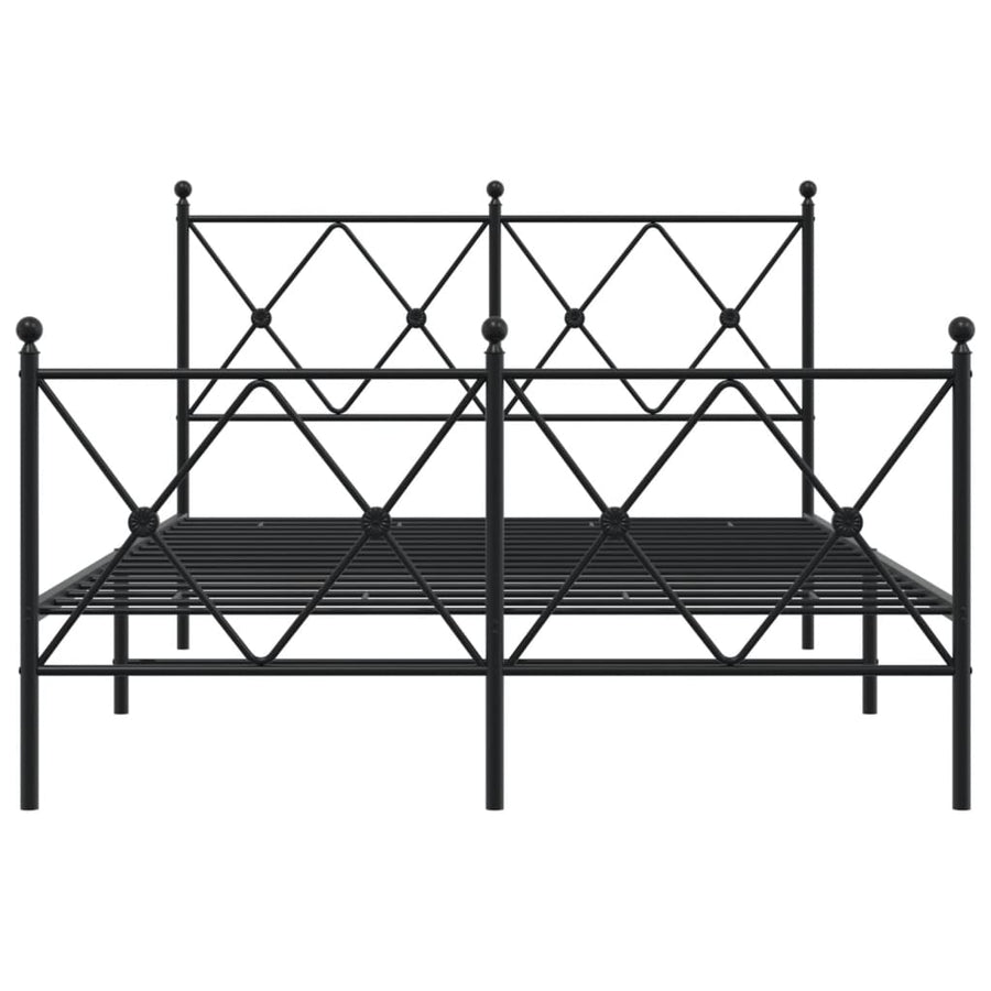 Bedframe met hoofd- en voeteneinde metaal zwart 120x200 cm