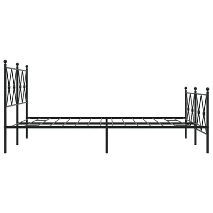 Bedframe met hoofd- en voeteneinde metaal zwart 137x190 cm