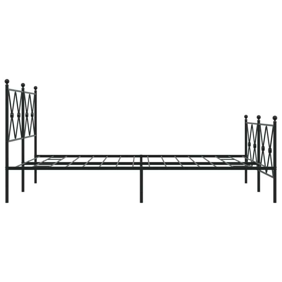 Bedframe met hoofd- en voeteneinde metaal zwart 137x190 cm