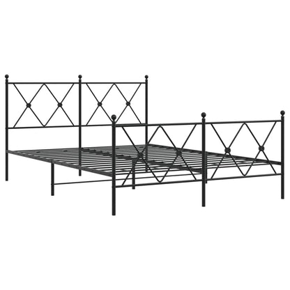 Bedframe met hoofd- en voeteneinde metaal zwart 140x190 cm