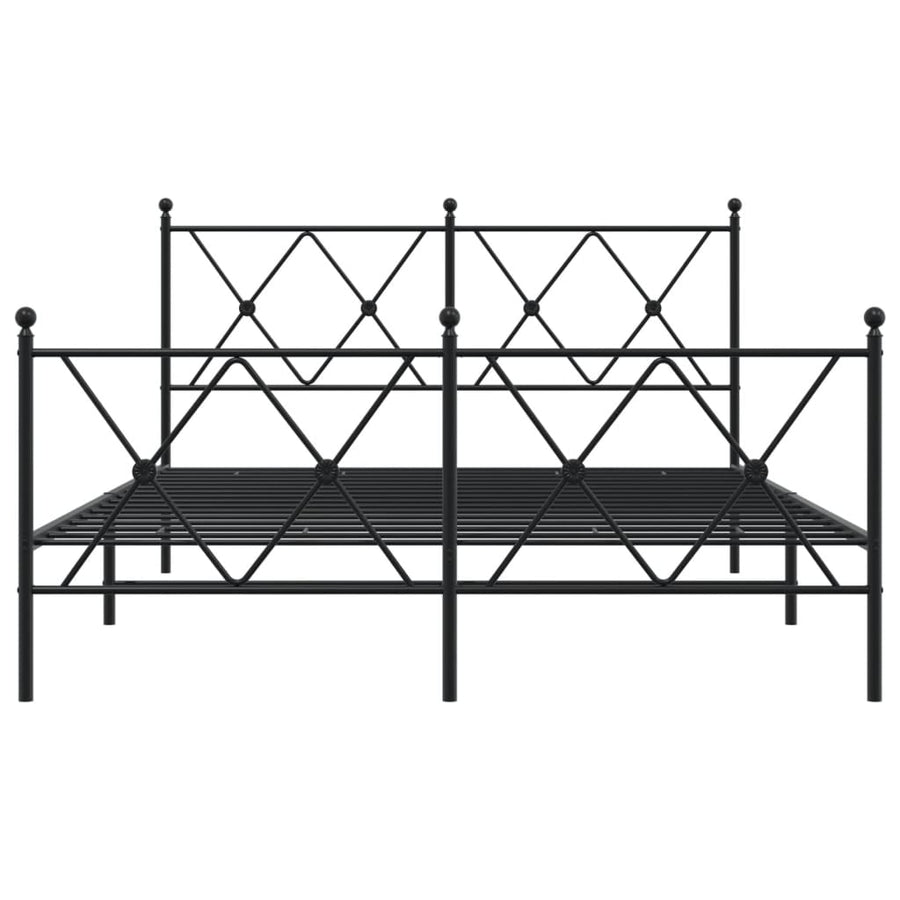 Bedframe met hoofd- en voeteneinde metaal zwart 140x190 cm