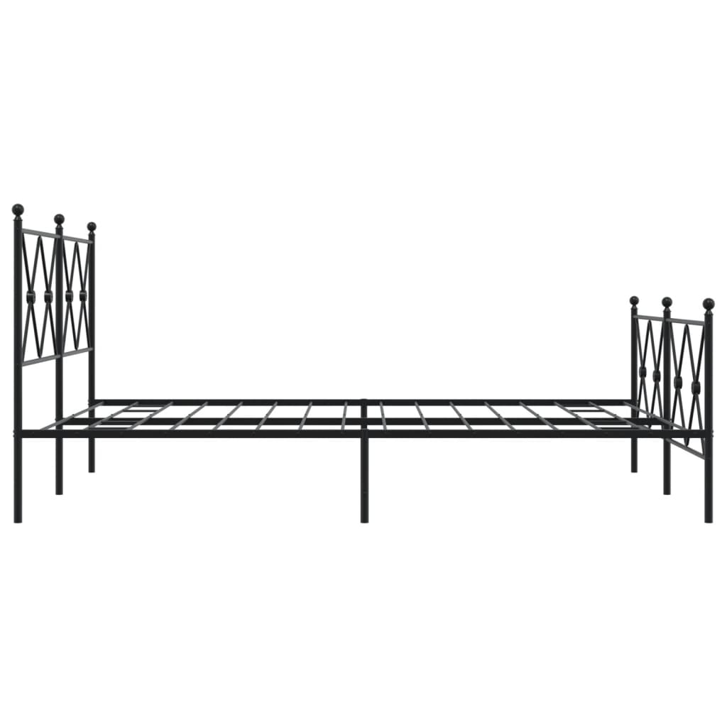 Bedframe met hoofd- en voeteneinde metaal zwart 140x200 cm