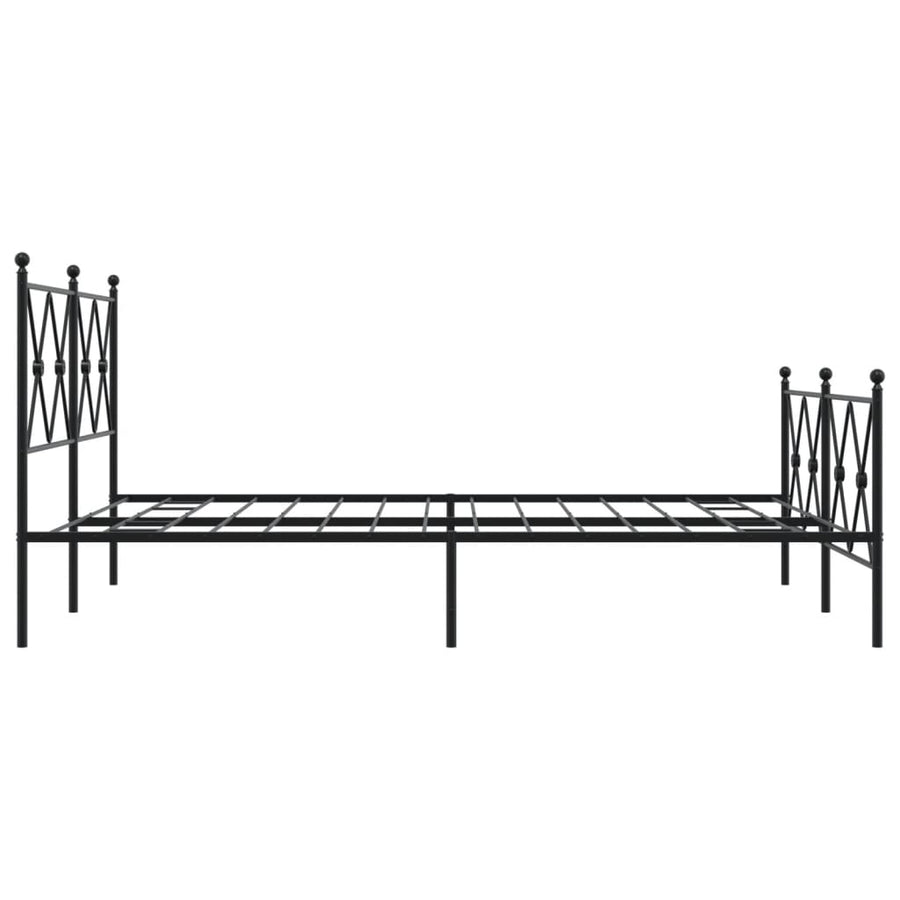 Bedframe met hoofd- en voeteneinde metaal zwart 140x200 cm