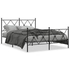 Bed frame with headboard and footboard metal black 140x200 cm