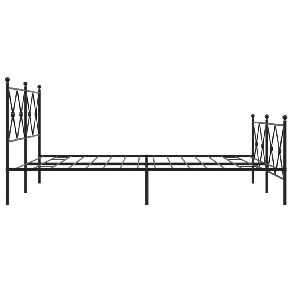 Bedframe met hoofd- en voeteneinde metaal zwart 150x200 cm