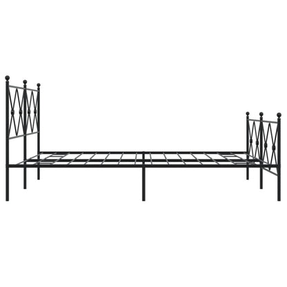 Bedframe met hoofd- en voeteneinde metaal zwart 150x200 cm