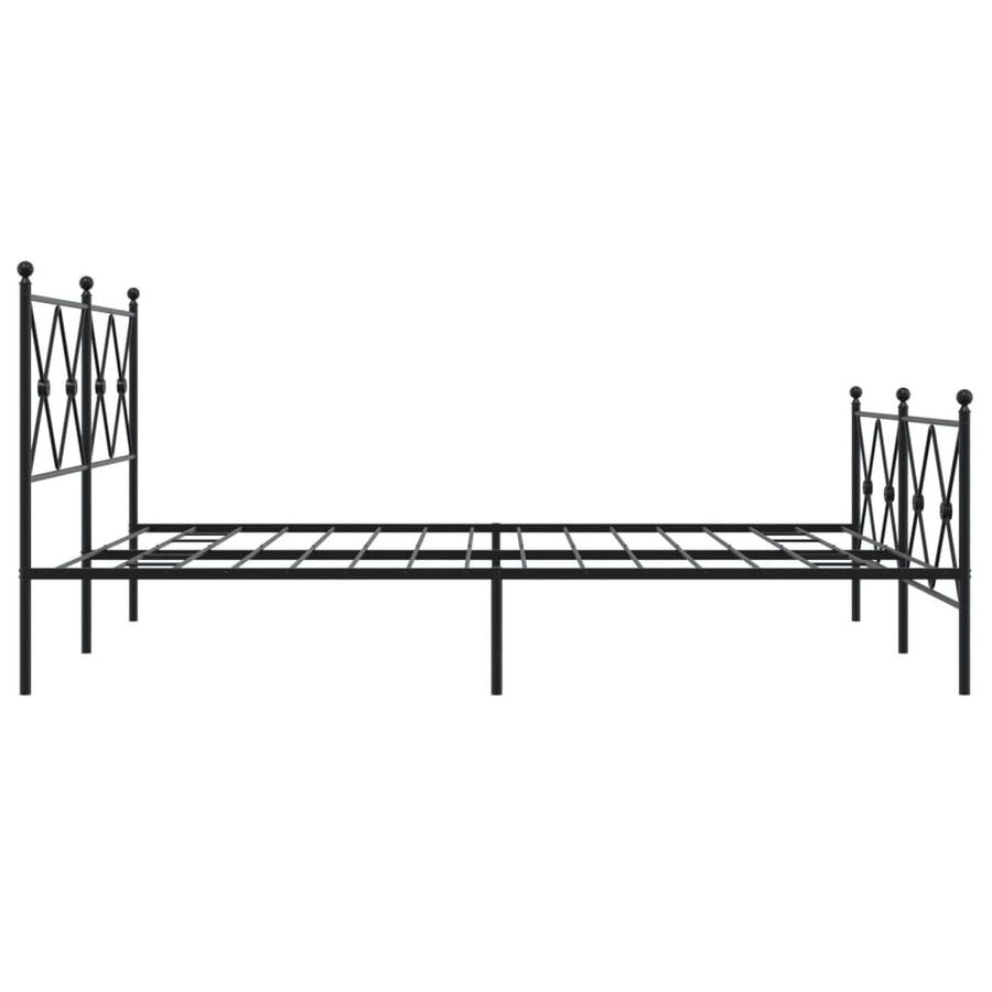 Bedframe met hoofd- en voeteneinde metaal zwart 150x200 cm