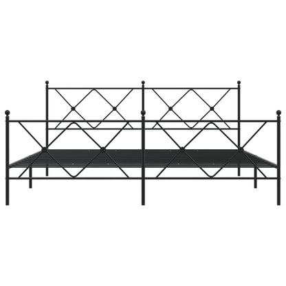 Bedframe met hoofd- en voeteneinde metaal zwart 183x213 cm