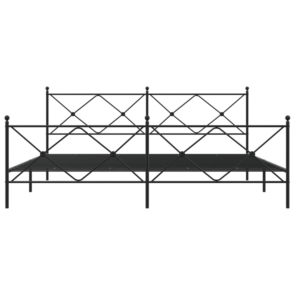Bedframe met hoofd- en voeteneinde metaal zwart 193x203 cm