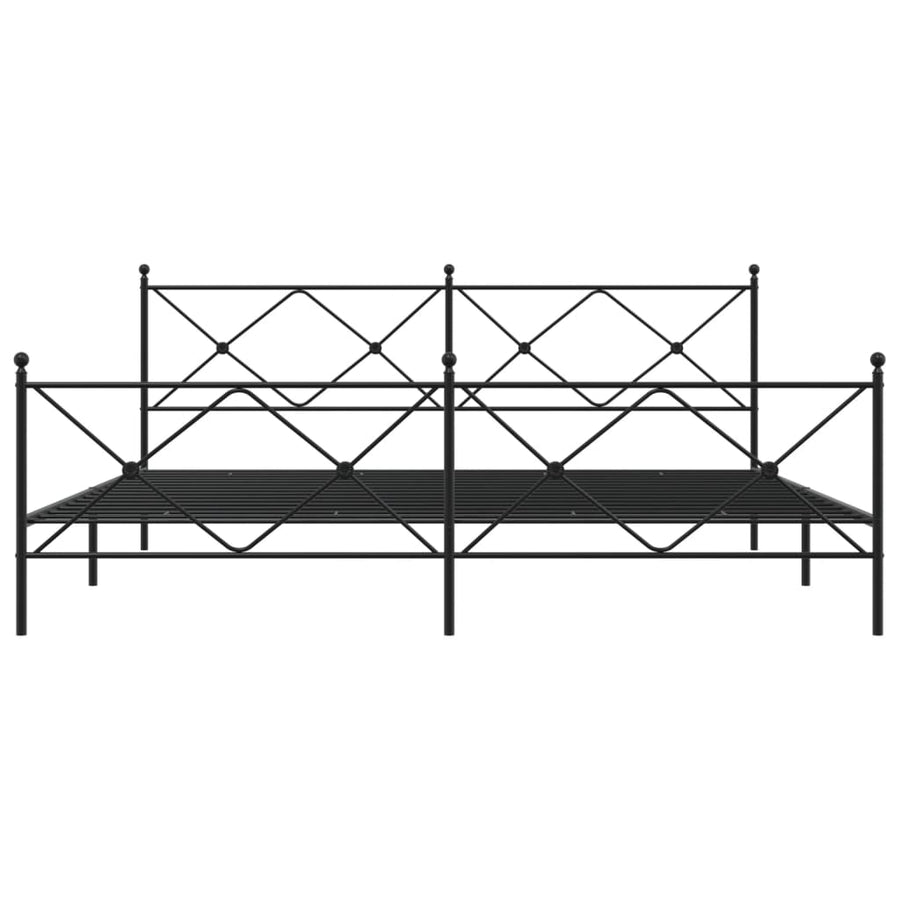 Bedframe met hoofd- en voeteneinde metaal zwart 193x203 cm
