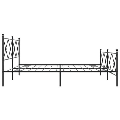 Bedframe met hoofd- en voeteneinde metaal zwart 193x203 cm