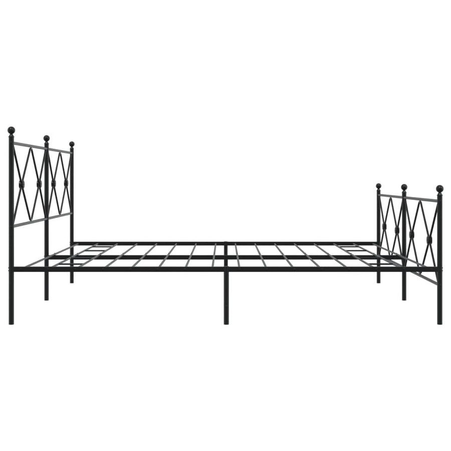 Bedframe met hoofd- en voeteneinde metaal zwart 193x203 cm